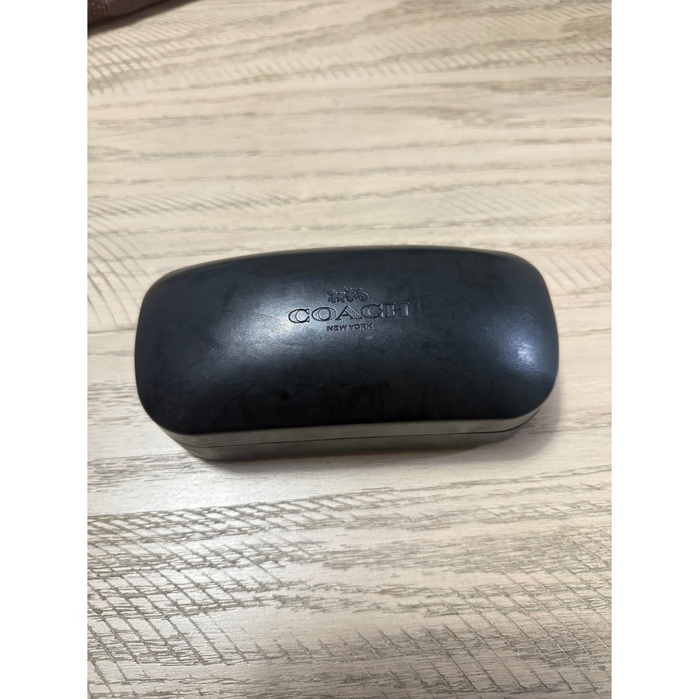 Coach New York Black Hard Shell Sunglasses Eyeglasses Case Embossed Logo